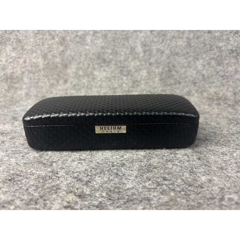 Helium Paris Eyeglass Case Unisex OS Black Textured Dimple Hard Shell Logo
